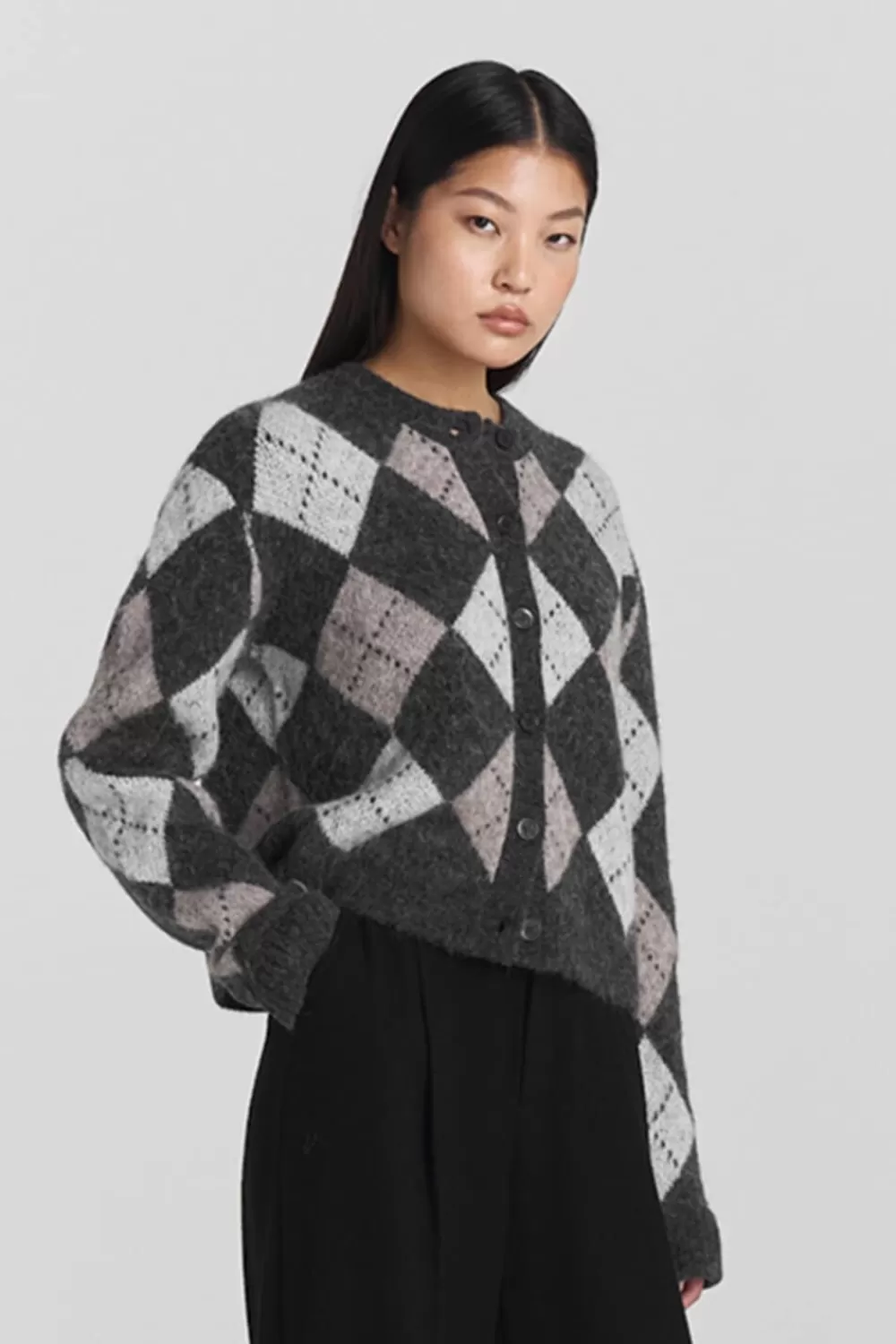 Twist & Tango Sweaters & Knits | Matching Sets^Filippa Argyle Cardigan GreyArgyle