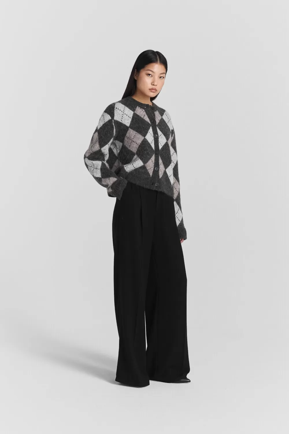 Twist & Tango Sweaters & Knits | Matching Sets^Filippa Argyle Cardigan GreyArgyle