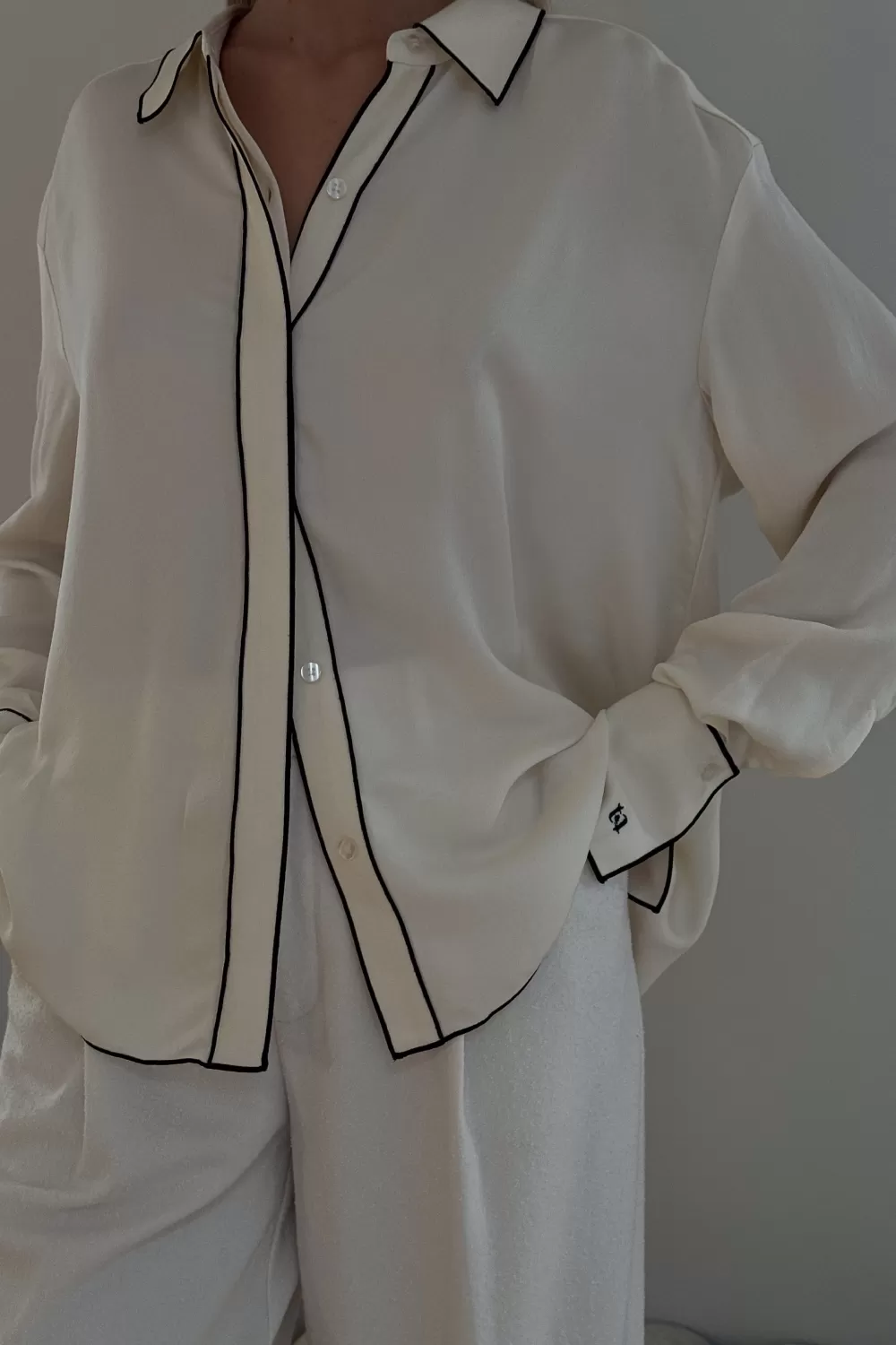 Twist & Tango Shirts & Blouses^Jennifer Satin Blouse Ivory