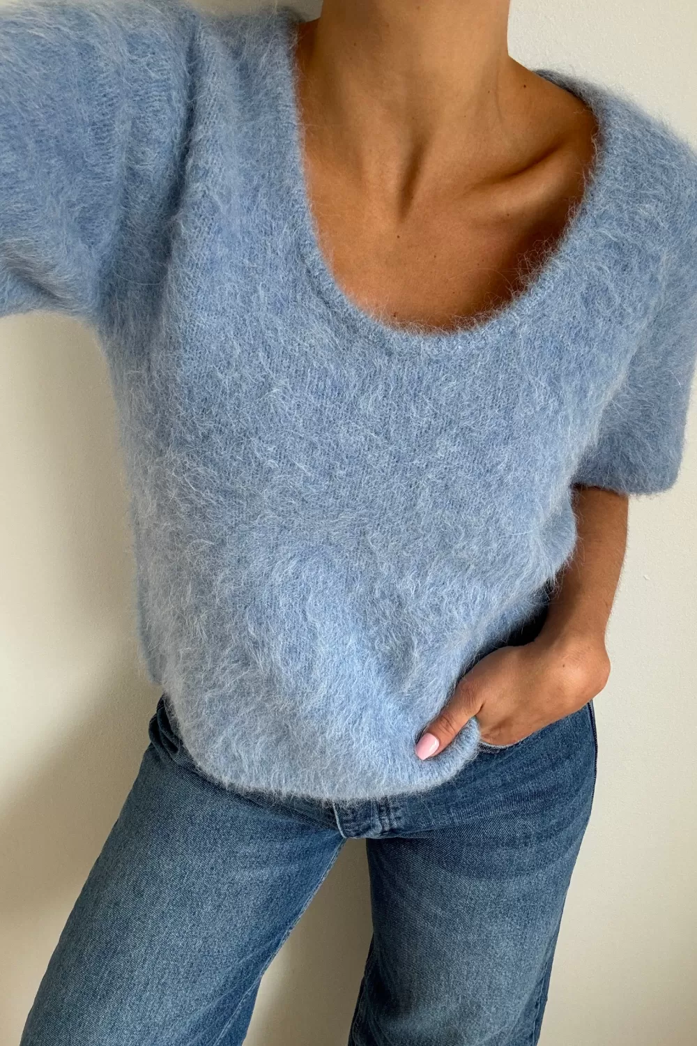 Twist & Tango Sweaters & Knits^Julianna Short Sleeve Knit IllusionBlue