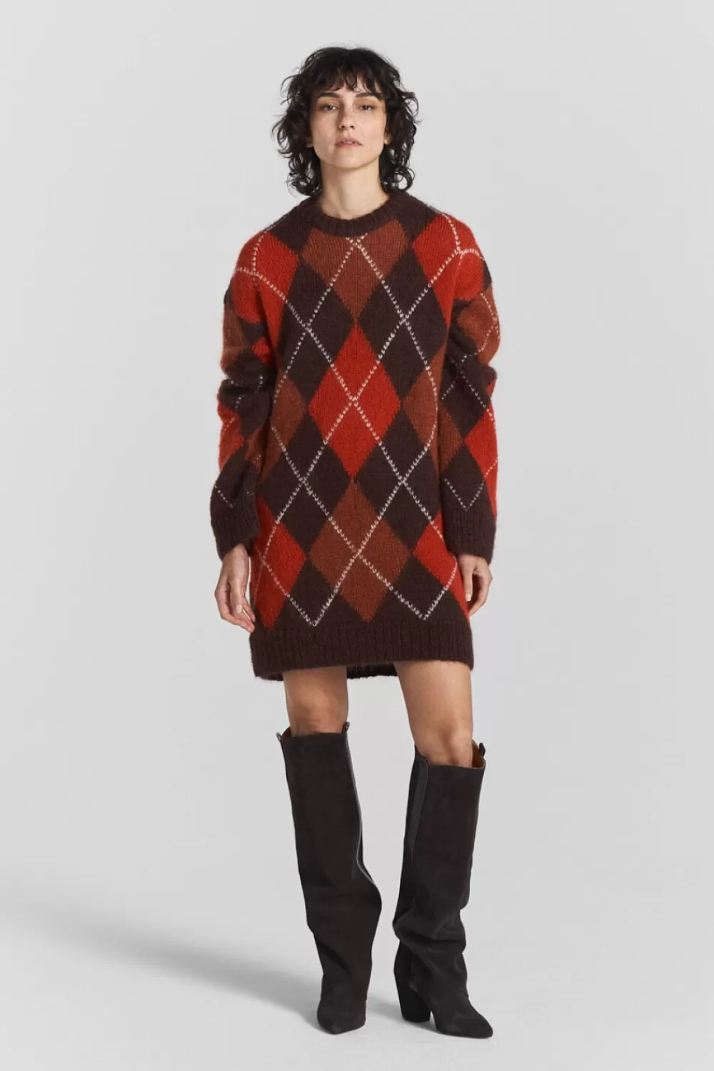 Twist & Tango Sweaters & Knits | Dresses^Kallie Argyle Mohair Sweater BrownArgyle