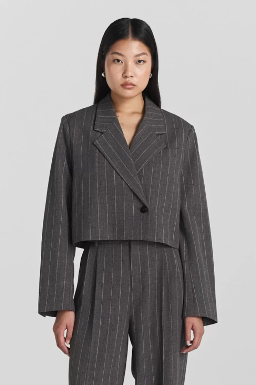 Twist & Tango Coats & Jackets | Blazers^Keira Cropped Blazer GreyPinstripe