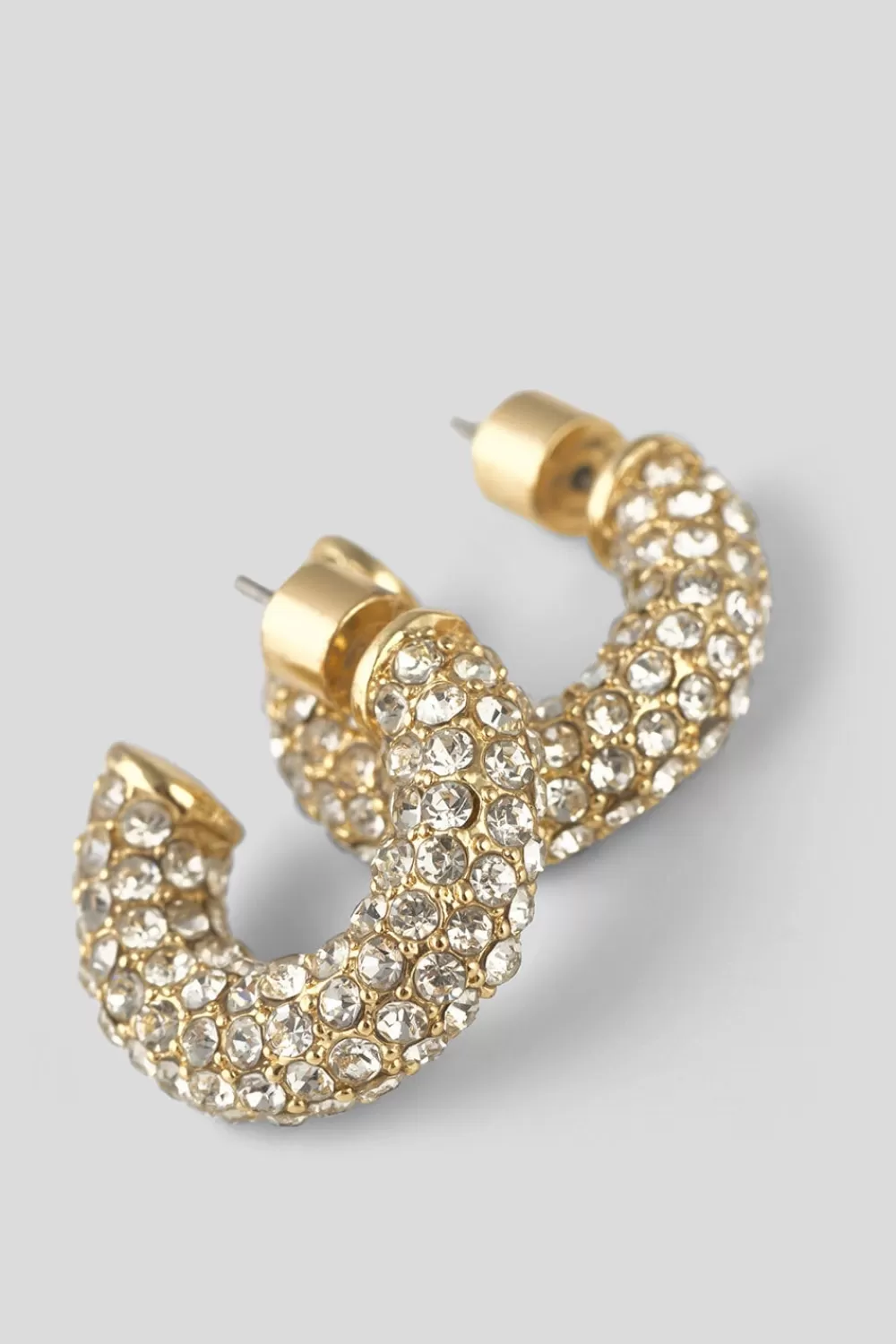 Twist & Tango Accessories^Makayla Rhinestone Hoops GoldPlated